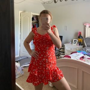 a floral coral dress(never worn)!